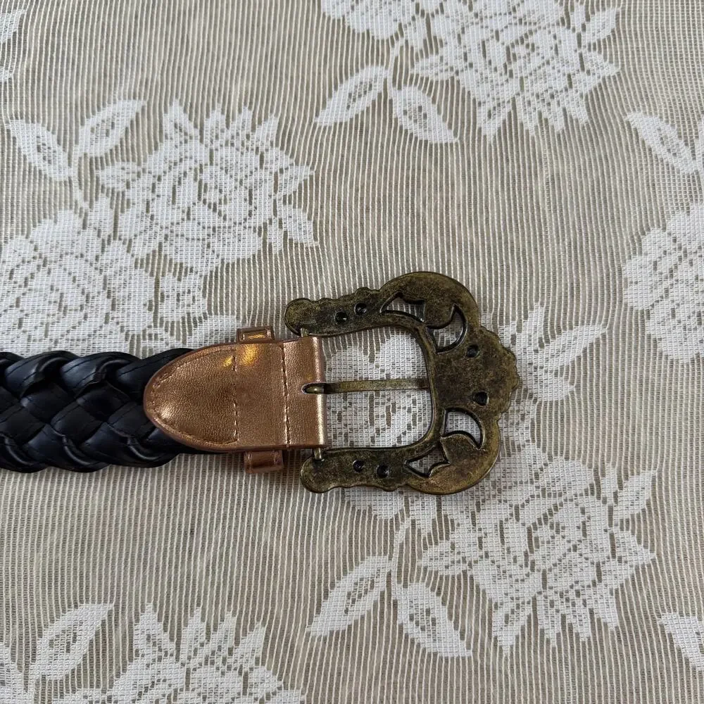 Brown Sequin Braided Statement Belt S/M